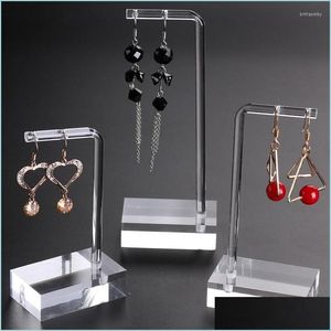 Smyckespåsar väskor smycken påsar klar akryl hängande örhänge display fodral som visar rackhållare stativ arrangör smycken stativ dhe3b