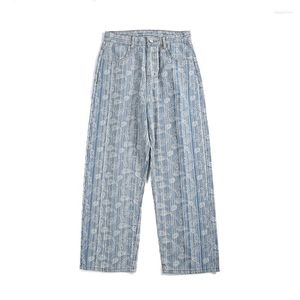 Mäns jeans Cashew Blossom Men's Loose Straight Tube Bred ben Jacquard Wash Pants