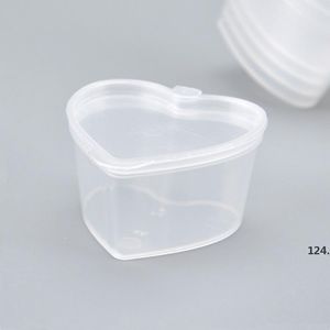 45ml PP Scatola di condimento a forma di cuore quadrato Tazza di degustazione usa e getta Salsa per insalata Confezione da asporto Tazza di condimento RRB16405