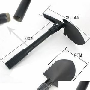 Handverktyg Mtipurpose Folding Survival Shovel med att bära påse Militärutrustning förankringsverktyg Såg kompass för Cam Drop Deliv Dhllq