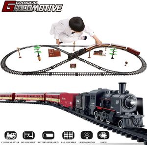 Blocks Electric Christmas Train Toy Set Car Railway Tracks Steam Locomotive Engine Diecast Model Educational Game Boy Toys for Children 221014