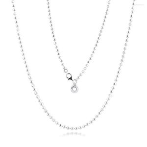Chains 925 Sterling Silver Polished Ball Chain Necklaces For Women Fit Pendants DIY Original Luxury Jewelry