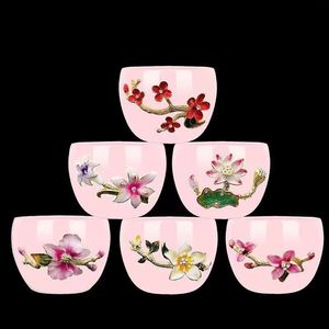 Flower Tea Cup Beauty Liuli Master Teacup Wedding Gift Gift kawa kubek naczyń napoje