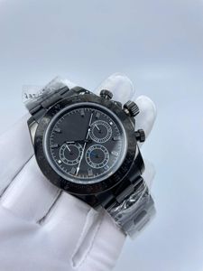 Moda 2813 MENS ZEGaj automatyczne mechaniczne mechaniczne pełne czarne stal ze stali nierdzewnej Top męskie zegarki gumowe paski męskie