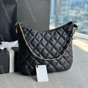 10A Borsa per la spesa piccola di alta qualità a specchio Designer di lusso Tote trapuntata in pelle di agnello Borsa da donna in vera pelle nera Borsa classica con tracolla a catena Borsa a tracolla