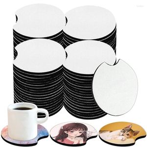 TABELA MATS 100 PCS de sublimação Blank Car Coasters Round Aberto usado para artesanato DIY