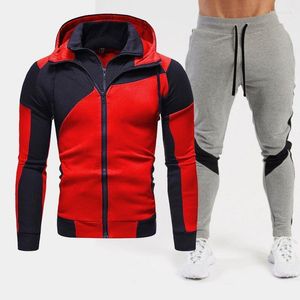 Men's T Shirts Men's T-Shirts Winter Hoodie Suit Fashion Fleece Red Black Brand Pants Casual Jogging Track Sweatshirt Women's