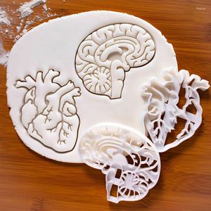 Stampi da forno 1/2 pezzi Creativo Cuore Cervello Cookie Cutter Stampo in rilievo Organi umani Stampo per biscotti Timbro Fai da te Strumenti per decorare torte