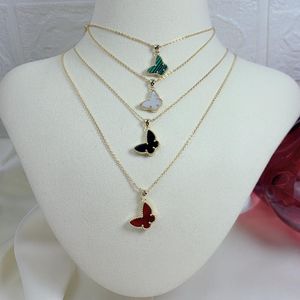 Pendant Necklaces Fashion Butterfly Mother Pearl Shell Necklace Sets For Women