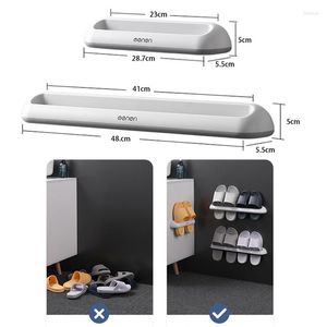 Roupas de armazenamento de armazenamento Parede de prateleira de parede/porta adesiva para o banheiro/sala de estar FLIP FLIP LOAFER Organizador à prova d'água