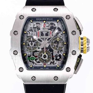 ميكانيكا الرجال الفاخرة مشاهدة RM11-03RG Series Watch Titanium Style Flyback توقيت ميكانيكي تلقائي بالكامل