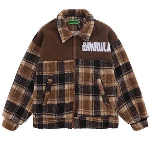 Futro męskie Faux Fur 2022 Zima zimowa lambowola Vintage Jackets Harajuku Streetwear Fleece Felee Foats Fuzzy zamek błyskawiczny dla mężczyzn T221007