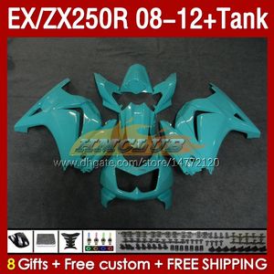 Injection Fairings & Tank For KAWASAKI NINJA EX250R ZX250R 2008 2009 2010 2011 2012 ZX250 EX250 R 163No.99 ZX-250R 08-12 EX ZX 250R 08 09 10 11 12 OEM Fairing glossy cyan