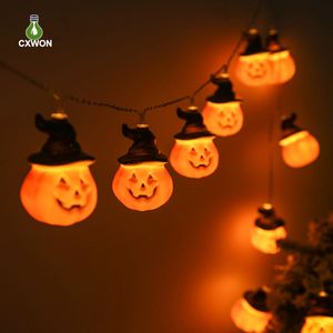 16.4ft 9.82ft 20Leds Halloween String Light 3D Оранжевые тыквенные светильники батарея.