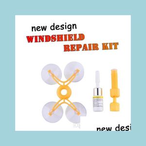 Fordonsreparationssatser Nya vindrutor Vindrutan Reparationsverktyg Set Diy Car Kit Wind Glass för Chip Crack Partihandel Fönster Reparera Dr Dhrep