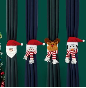 Świąteczne kreatywne kreskówki Santa Claus Elk Snowman Doll Curtain Buckle Wesołych Świąt Dekoracje dla domowych ozdób świątecznych FY7984