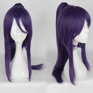 Popular synthetic linear role-playing anime wig purple long wig