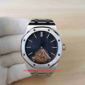 Hot Items Mens Watch Super Version Ultra-thin 41mm x 8.85mm 26510 Real Tourbillon Blue Dial Power Reserve CAL.2924 Movement Mechanical Automatic Men's Wristwatches