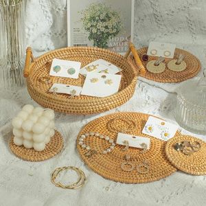 Masa paspasları rattan placemat el yapımı dokuma yalıtım ısı bardak altlıkları doğal kase ped yemek dekor kafe için