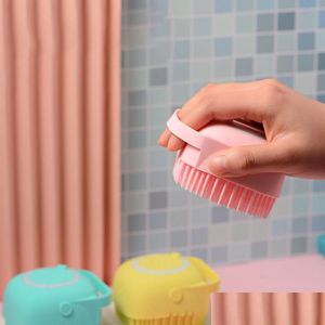 Cleaning Brushes Sile Head Mas Brush Body Shampoo Scalp Mass Brushes Comb Hair Washing Shower Foot Scrubber Bathroom Supplies 55 P2 D Dhmoq