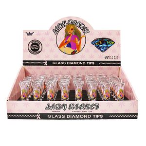 Lady Hornet Glass Färgfilter Tips Rökning Rör och cigaretthållare Diamond Filter Tips Rollpapper Tobak Munnstycke Partihandel