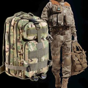 Borse da trekking Zaino tattico da 30 litri 3P Tessuto Oxford da esterno Trekking militare Zaino da viaggio sportivo Zaino da campeggio Borsa mimetica L221014