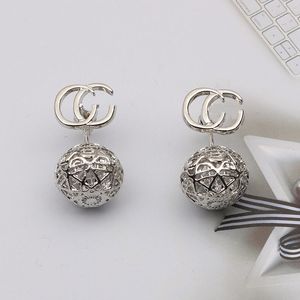 Classics Gold Plated Brand Designers Letters Stud Geometric Famous Women Crystal Rhinestone Imitation Pearl Sier Earring Wedding