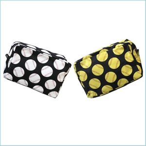 Storage Bags Large Capacity Storage Bags Black Yellow Baseball Softball Storages Sack Water Proof Nylon Cosmetic Sacks Eco Friendly 8 Dhxgd