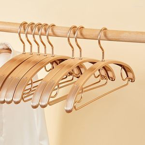 Hangers & Racks 5pcs Thicken Coat Luxury Aluminum Alloy Household Space Saver Non-slip Clothes Hanger Sweater Pants Shirt Drying Rack