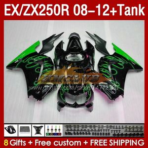 Fairings Tank OEM dla Kawasaki Ninja ZX250R EX250R 08 09 10 11 12 ZX250 EX250 R 163NO.69 ZX-25.