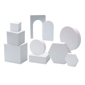 Background Material 10pcs set Multi Shapes Foam Studio Pography Prop Geometric Cube Jewelry Display Posing Solid Shooting Riser Stand 221017