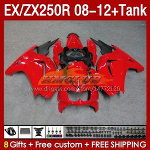 Kawasaki Ninja ZX250R EX ZX 250R ZX250 EX250 R 08-12 163NO.113 EX250R 08 09 10 11 12 ZX-250R 2008 2009 2011 2011 2012 2012 Enjeksiyon Kapısı Kırmızı Parlak