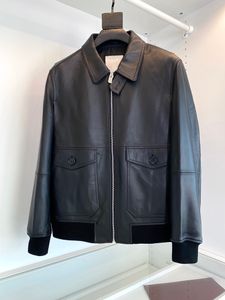 Neuer Herren-Lammfell-Ledermantel mit Revers, luxuriöses Markendesign, klassische Langarmjacke