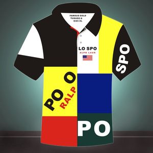 2023SSメンズTシャツ夏半袖シャツメンズピュアコットンカラーブロックヨーロッパとアメリカのスポーツレジャー新製品