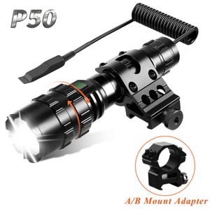 Torce Torce Aggiornate P50 Torcia LED tattica 2000 lumen Torcia ricaricabile zoomabile con clip di montaggio per torcia Luce per armi da caccia L221014