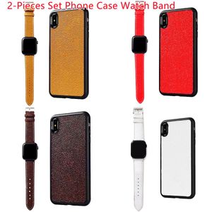 For Iphone Phone Cases Watch Bands Smart Straps 2-Pieces Set Cell Phone Cover Fashion Designer Leather Christmas Gift 13 Pro Max 12 11 Xs Xr X 8 7 Plus Women Men