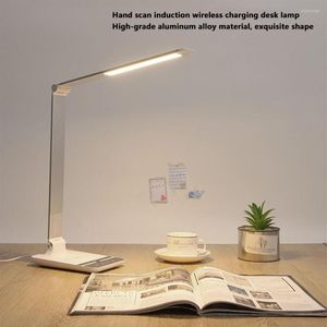 Table Lamps Wireless Charging Lamp Induction Desk Light Multifunctional Reading Eye-Protect Night US/EU Plug Bedroom