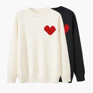 Дизайнерский свитер Love Heart мужчина для женщин любовников кардиган вязаная высокая воротничка Женская модная буква белая черная одежда с длинным рукавом