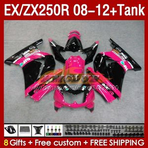 Injection Fairings & Tank For KAWASAKI NINJA EX250R ZX250R 2008 2009 2010 2011 2012 ZX250 EX250 R 163No.111 ZX-250R 08-12 EX ZX 250R 08 09 10 11 12 OEM Fairing rose glossy