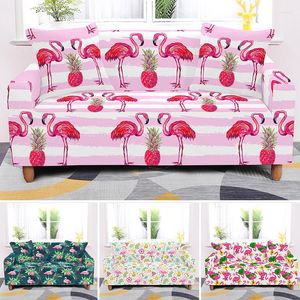 Stol t￤cker rosa flamingo tecknad soffa t￤cker non glid stretch slipcovers sektion l form elastisk soffa f￶r vardagsrum 1/2/3/4 s￤te