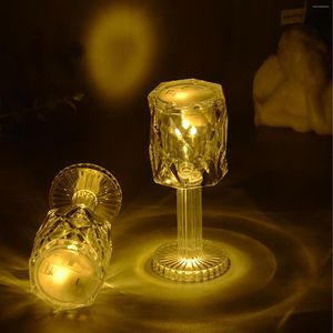 Table Lamps Crystal Lamp Touch Control Atmosphere Night Lights With USB Charging Line Bedside Desk For Bedroom Living Room Decor