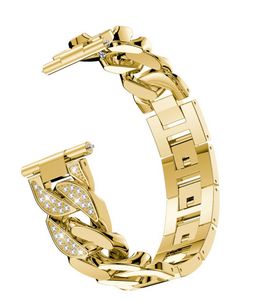 Gold Damen Uhrenarmband Diamant Armband 22mm 20mm für Samsung Galaxy Watch 5/Pro/4 WatchStrap Classic/3 Band 40mm 44mm 45mm 42mm Active 2 Cowboy Kette