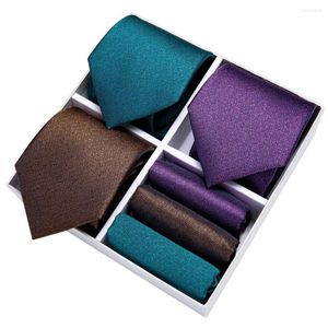 Bow Ties Gift Box pack 3pcs masculino lenço de gravata punhos de seda clássico jacquard woven Business Wedding Set Gravatas Dibangu