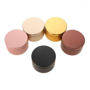 Storage Bottles 1pc 50ml Tea Tin Candle Can Box Stash Jar Lid Cosmetic Container Jewelry Candy Cookie Case Kitchen Organizer