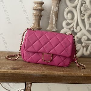 10a Top Tier Mirror Quality Small Flap Bag Luxury Designers Womens Hot Pink Quiltad Purse Real Leather Lambskin Handväska Crossbody Shoulder Chain Strap Black Box Bag