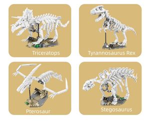 Partihandel V8 Engine Model Kit Fossil Skeletons Model Jurassic Luminous Dinosaur Toys Building Blocks Children's Assembly DIY Halloween Skeleton