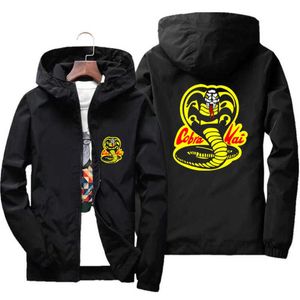 Jackets masculinos Cobra de capuz casual Casual Cobra kai sem misericórdia do vento fino à prova de vento Casual Wear Sports Casal Casal Plus Size 7xl T221017