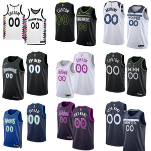 Custom NBA Minnesota Timberwolves Basketball Jerseys 7 Wendell Moore 27 Rudy Gobert 32 Karl-Anthony Towns 0 D'Angelo Russell 12 Taurean Prince 1 Anthony Edwards