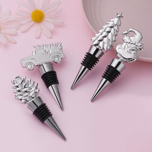 20pcs 4styles Noel teması Santa Elf Pinecone Mesih Ağaç Şişesi Tıpa Partisi Noel Hediyeleri Şarap Durdurucu Dalgalar Wine Stopper Mutfak Aracı