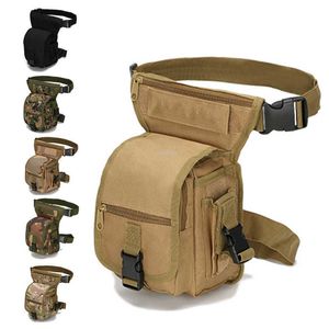 Bolsas de caminhada Molle 600D Oxford Tactical Drop Saco de pernas ao ar livre Ferramenta de caça de escalada Pacotes de pernas Bolsa Motocicleta Pacote de cintura L221014